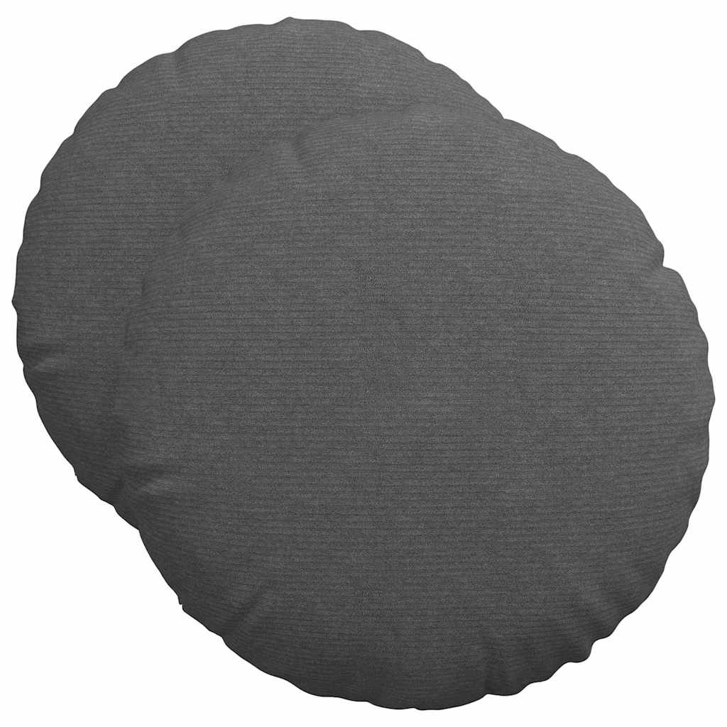 Sitzkissen 2 stk. Cordstoff Dunkelgrau Ø50 x 19 cm