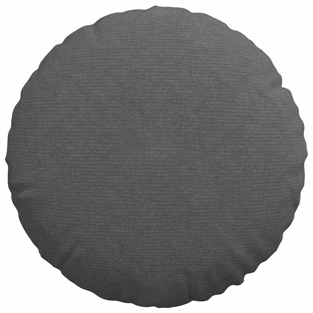Sitzkissen 2 Stk. Cordstoff Dunkelgrau Ø50 x 19 cm