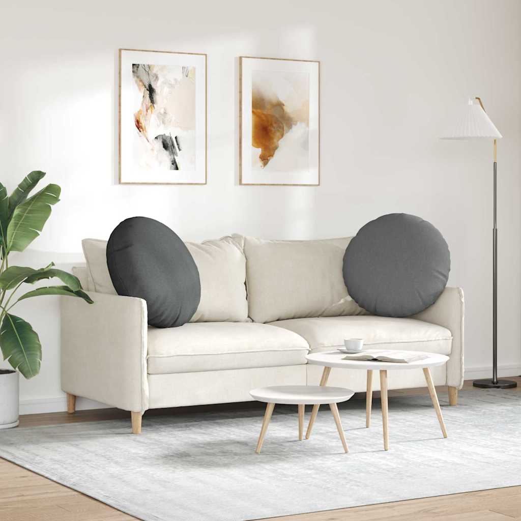 Sitzkissen 2 stk. Stoff Dunkelgrau Ø60 x 21 cm