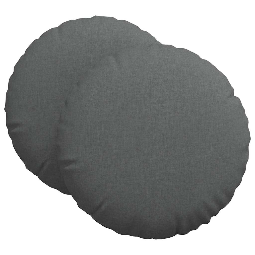 Sitzkissen 2 stk. Stoff Dunkelgrau Ø60 x 21 cm