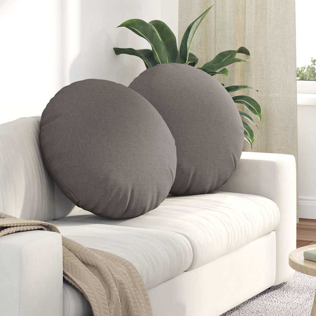 Sitzkissen 2 stk. Stoff Taupe Ø60 x 21 cm