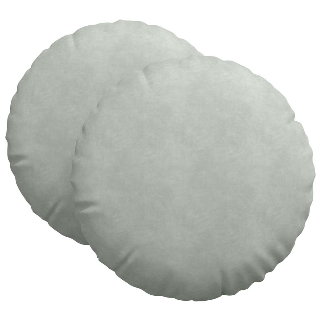 Sitzkissen 2 stk. Samt Hellgrau Ø60 x 21 cm