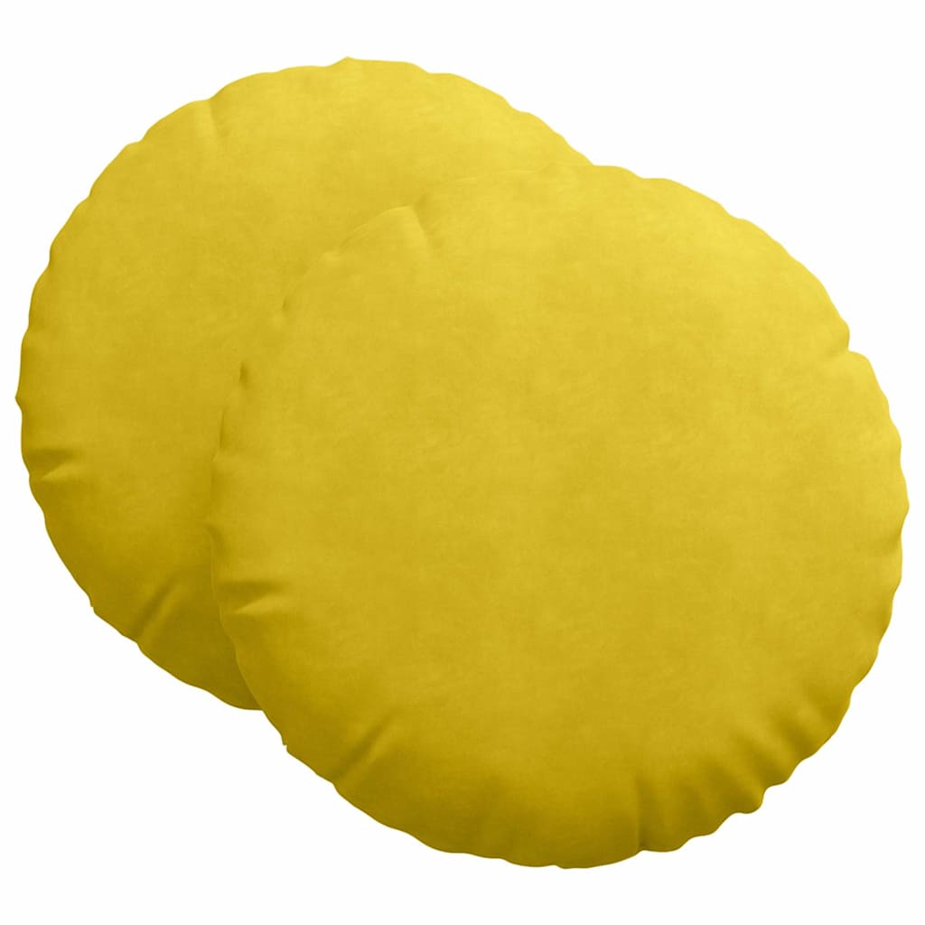 Sitzkissen 2 stk. Samt Gelb Ø60 x 21 cm