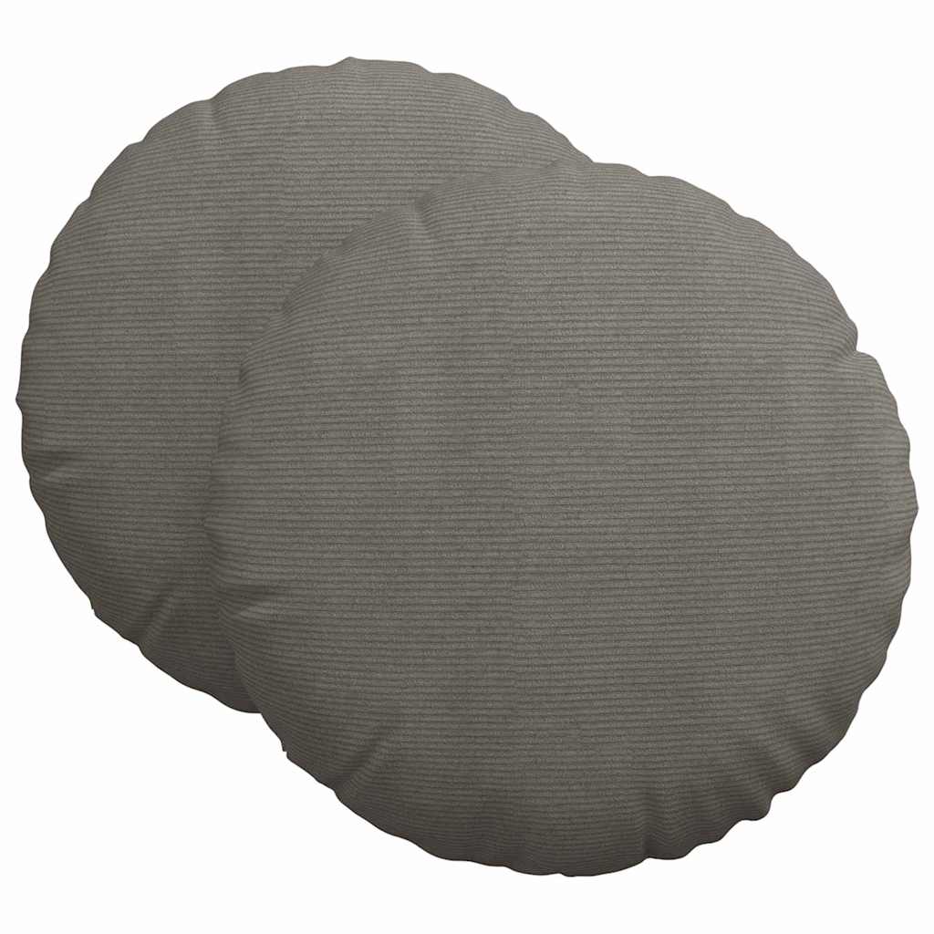 Sitzkissen 2 stk. Cordstoff Hellgrau Ø60 x 21 cm