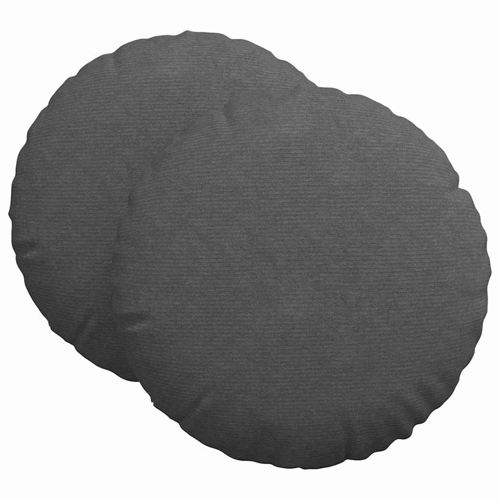 Sitzkissen 2 stk. Cordstoff Dunkelgrau Ø60 x 21 cm