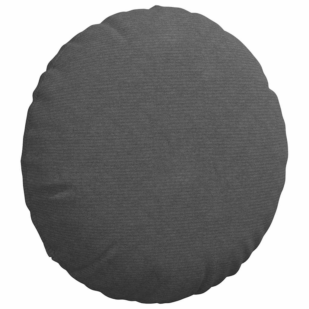 Sitzkissen 2 stk. Cordstoff Dunkelgrau Ø60 x 21 cm