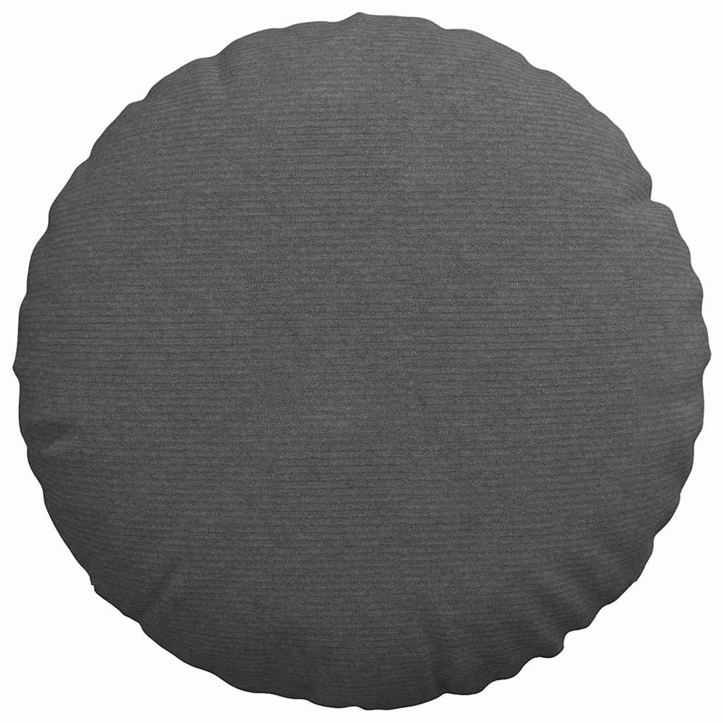 Sitzkissen 2 stk. Cordstoff Dunkelgrau Ø60 x 21 cm