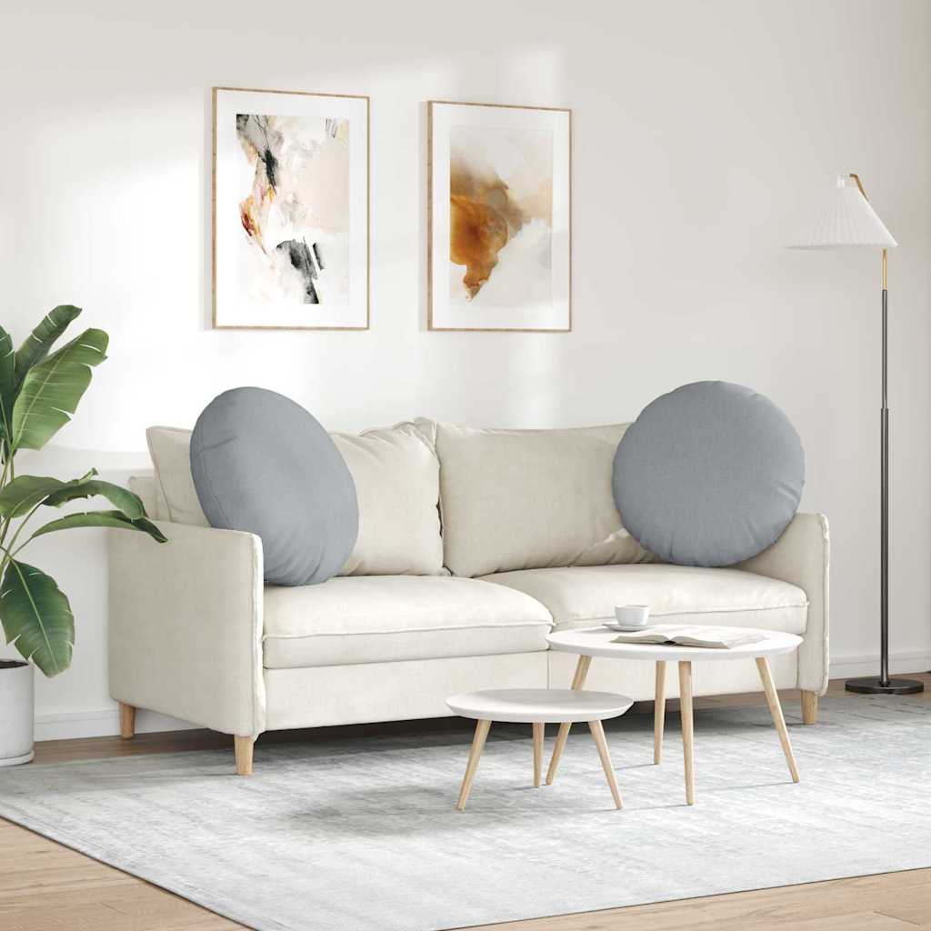 Sitzkissen 2 stk. Stoff Hellgrau Ø80 x 29 cm