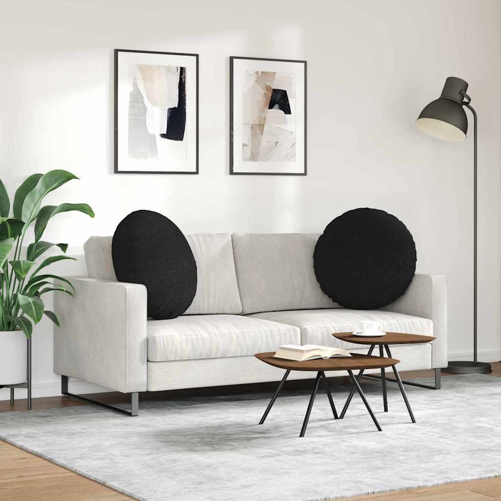Sitzkissen 2 stk. Stoff Schwarz Ø80 x 29 cm