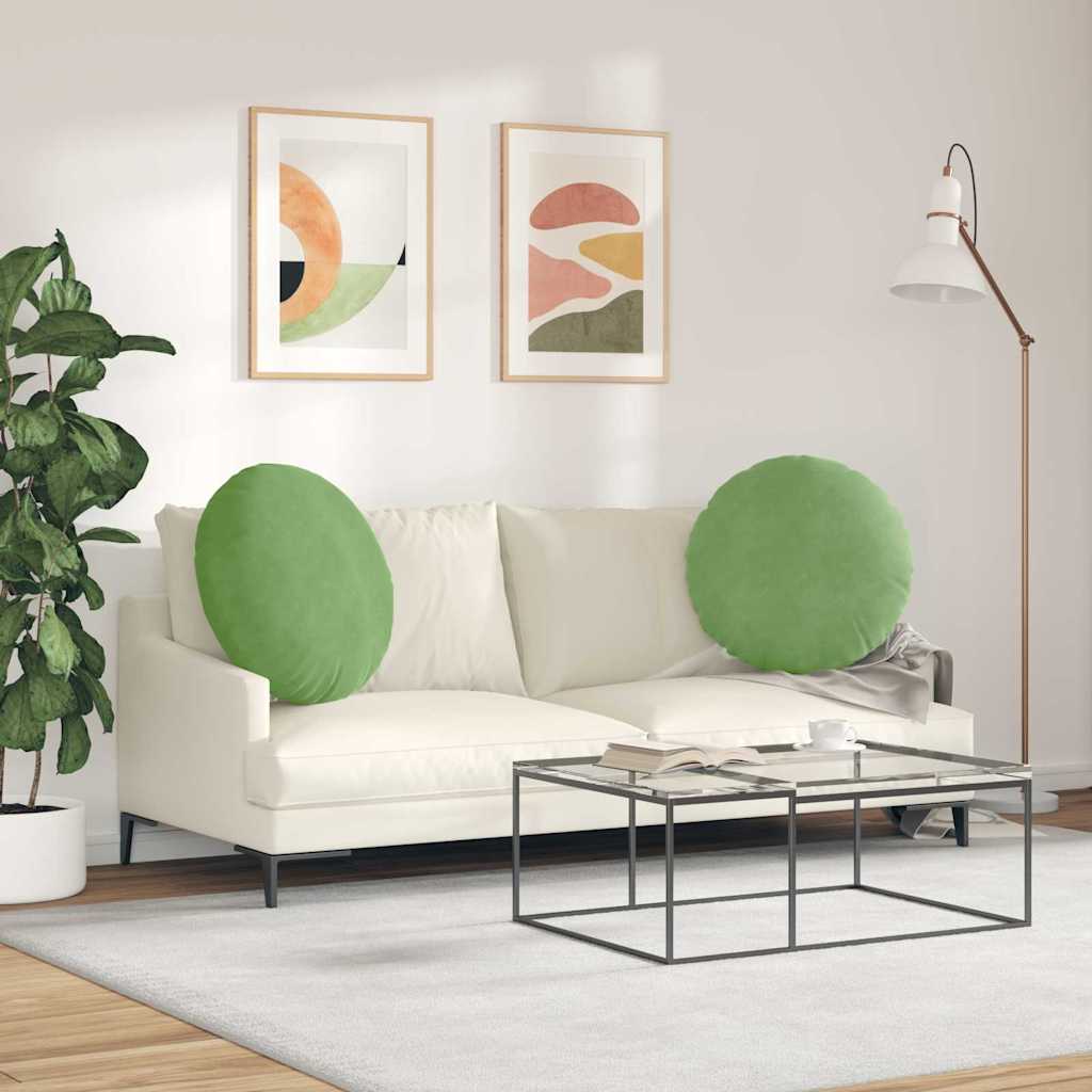 Sitzkissen 2 pcs Hellgrün Ø 80 x 29 cm Samt
