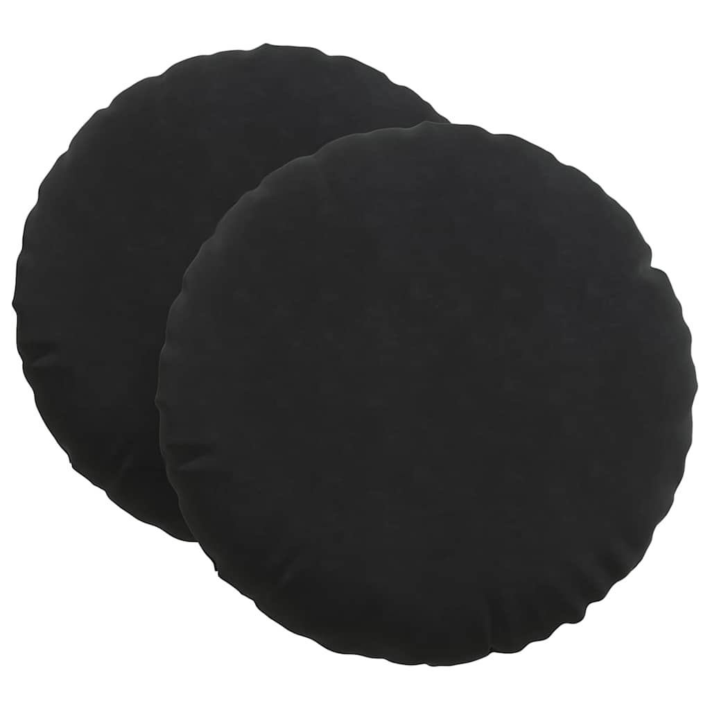 Sitzkissen 2 stk. Samt Schwarz Ø 80 x 29 cm