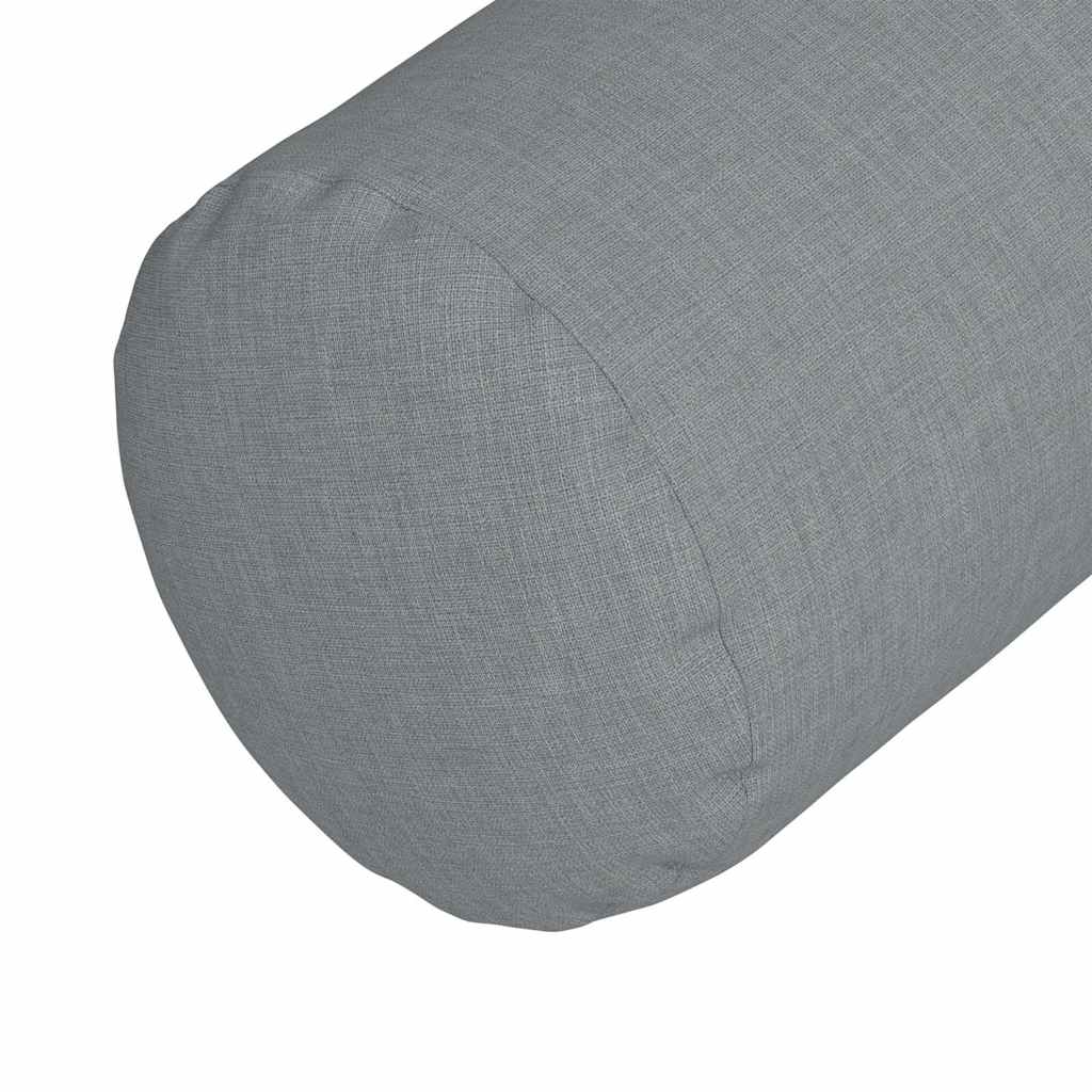 Bolsterkissen 2 Stk. Stoff Hellgrau Ø 15 x 40 cm