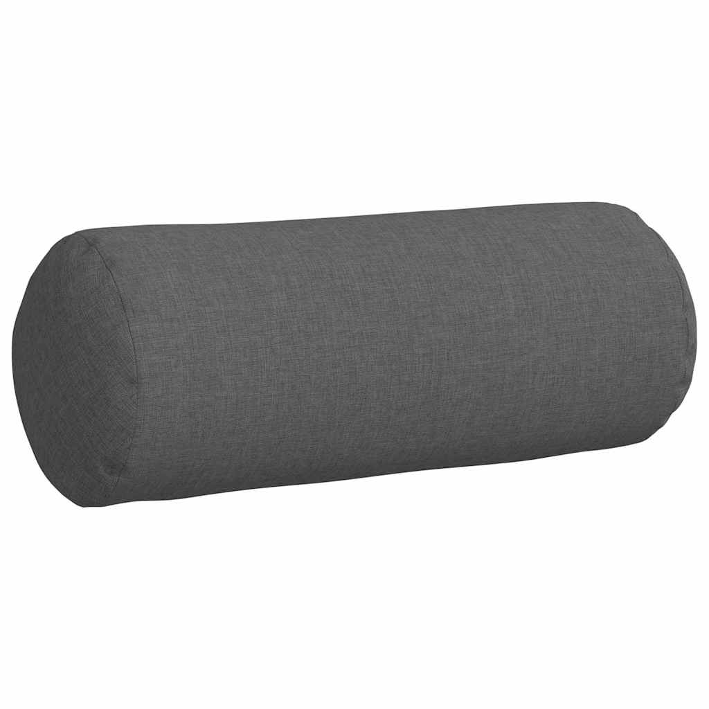 Bolsterkissen 2 Stk. Stoff Dunkelgrau Ø 15 x 40 cm