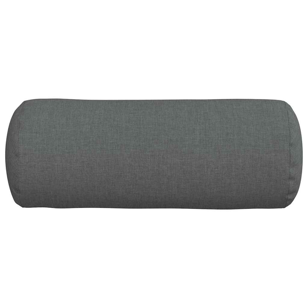 Bolsterkissen 2 Stk. Stoff Dunkelgrau Ø 15 x 40 cm