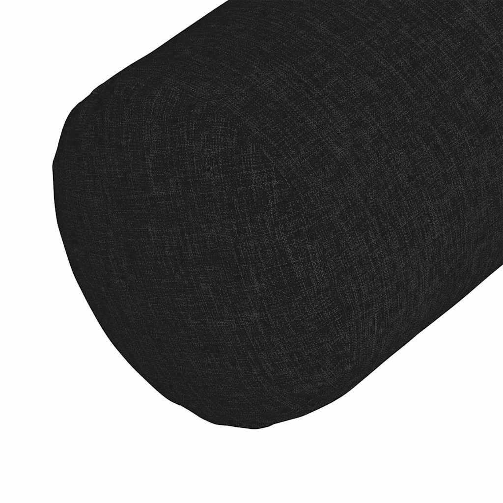 Bolsterkissen 2 Stk. Stoff Schwarz Ø 15 x 40 cm
