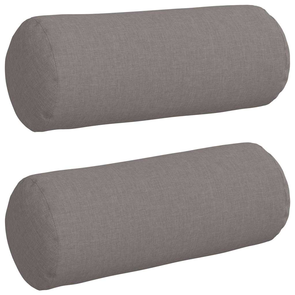 Bolsterkissen 2 Stk. Stoff Taupe Ø 15 x 40 cm