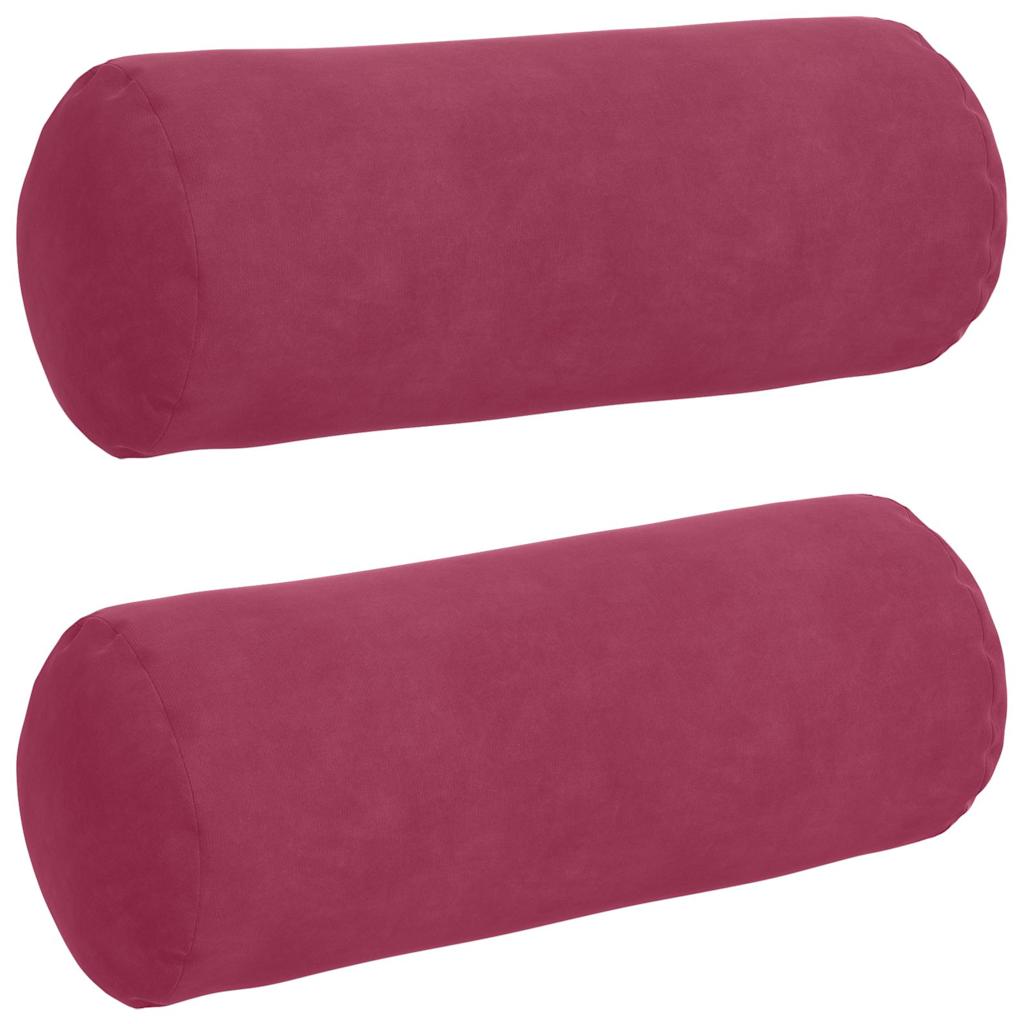 Bolsterkissen 2 pcs Weinrot Ø 15 x 40 cm Cordstoff