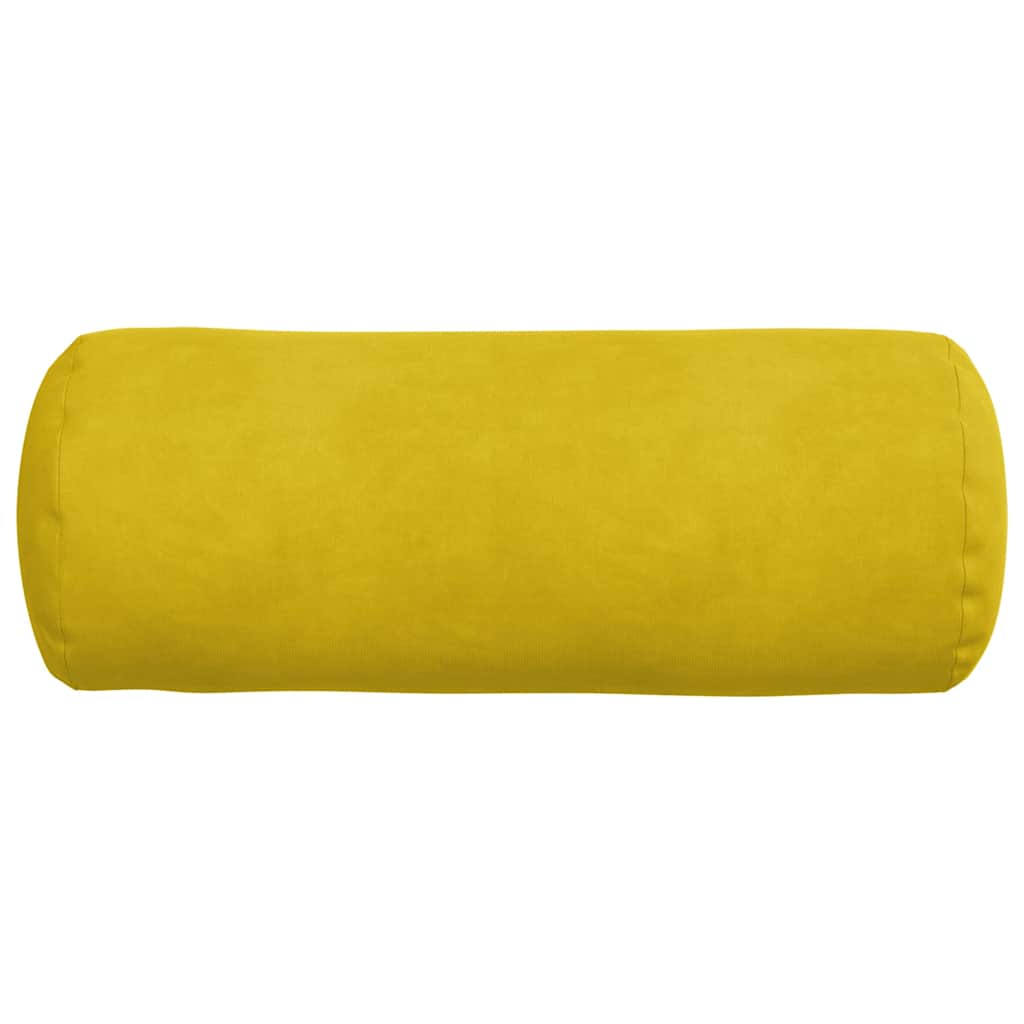 Bolsterkissen 2 pcs Gelb Ø 15 x 40 cm Cordstoff