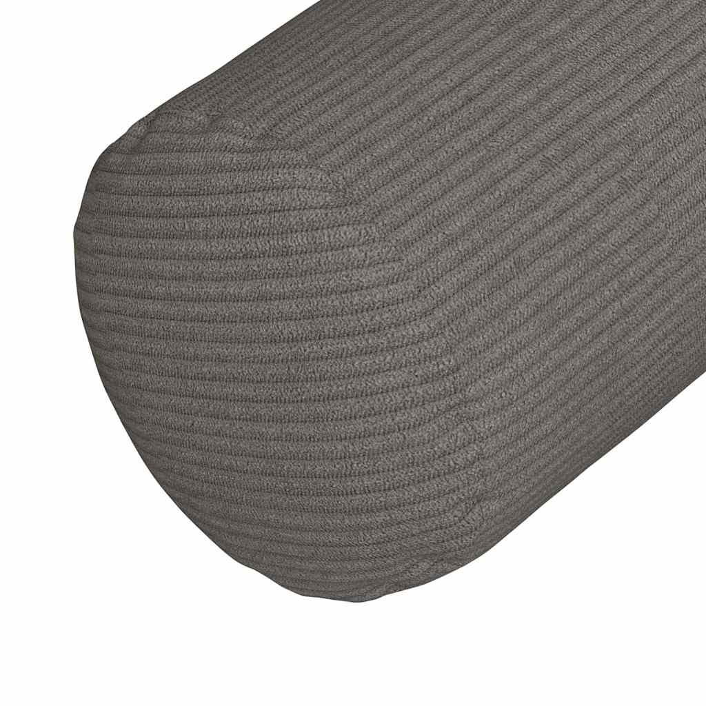 Bolsterkissen 2 stk. Cordstoff Hellgrau Ø 15 x 40 cm