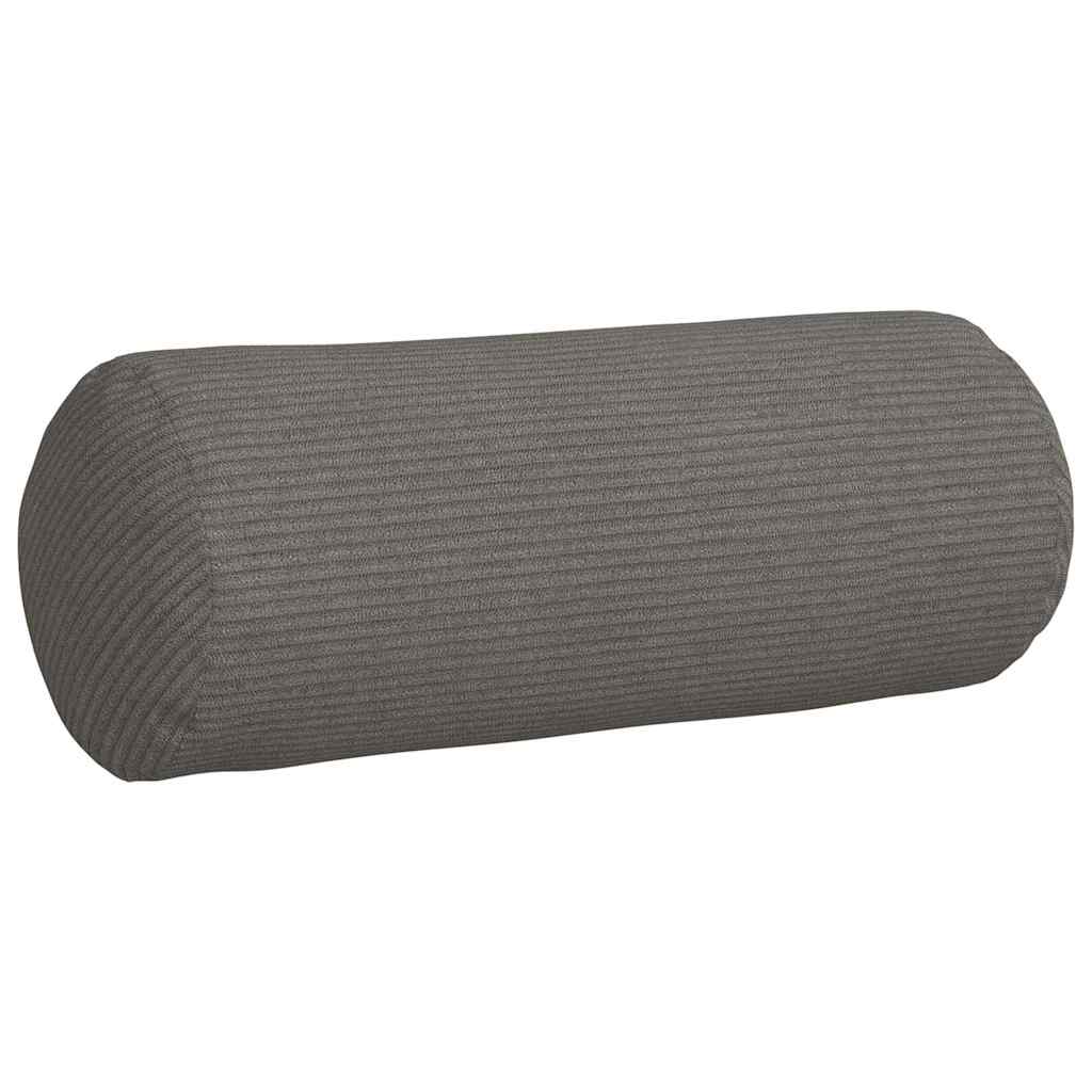 Bolsterkissen 2 stk. Cordstoff Hellgrau Ø 15 x 40 cm
