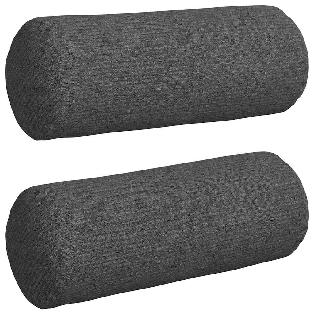 Bolsterkissen 2 pcs Dunkelgrau Ø 15 x 40 cm Cordstoff