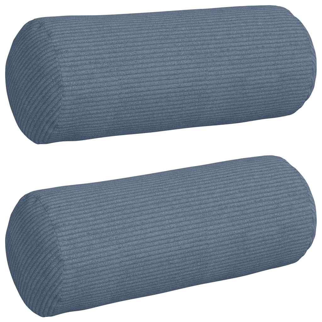 Bolsterkissen 2 pcs Blau Ø 15 x 40 cm Cordstoff
