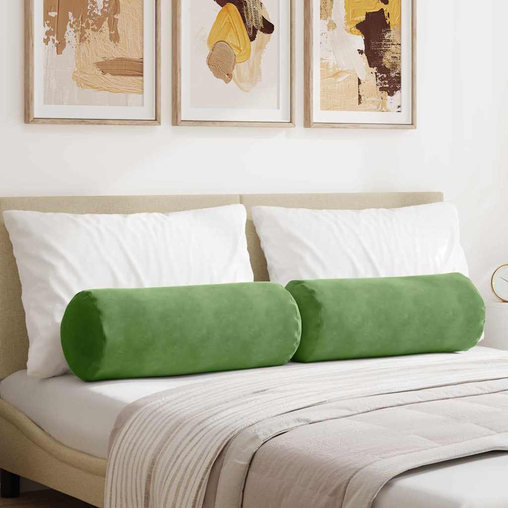 Bolsterkissen 2 pcs Hellgrün Ø 25 x 70 cm Cordstoff