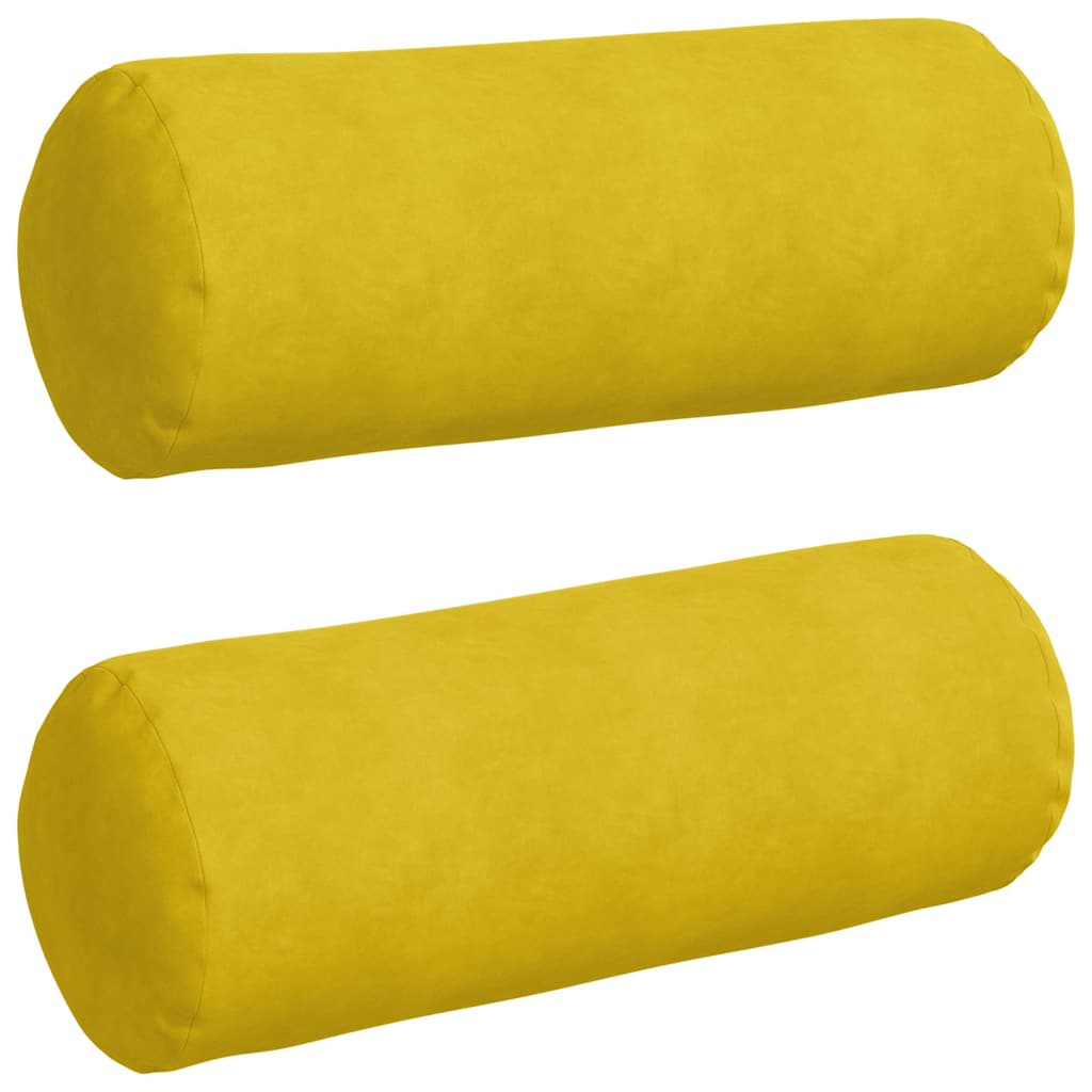 Bolsterkissen 2 pcs Gelb Ø 25 x 70 cm Cordstoff