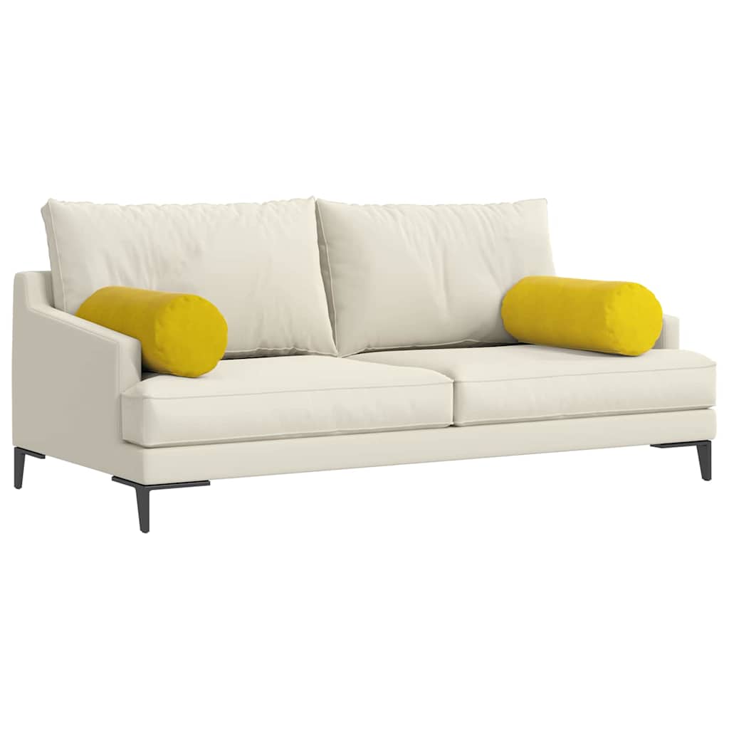 Bolsterkissen 2 pcs Gelb Ø 25 x 70 cm Cordstoff