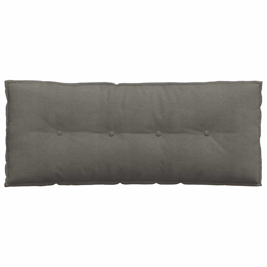 Rücken Kissen Hellgrau 120 x 50 cm Cordstoff