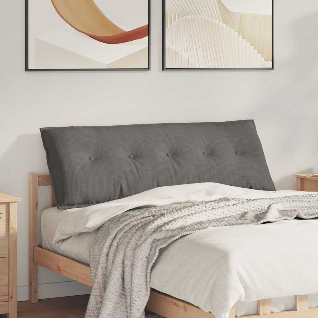 Rücken Kissen Hellgrau 140 x 50 cm Cordstoff