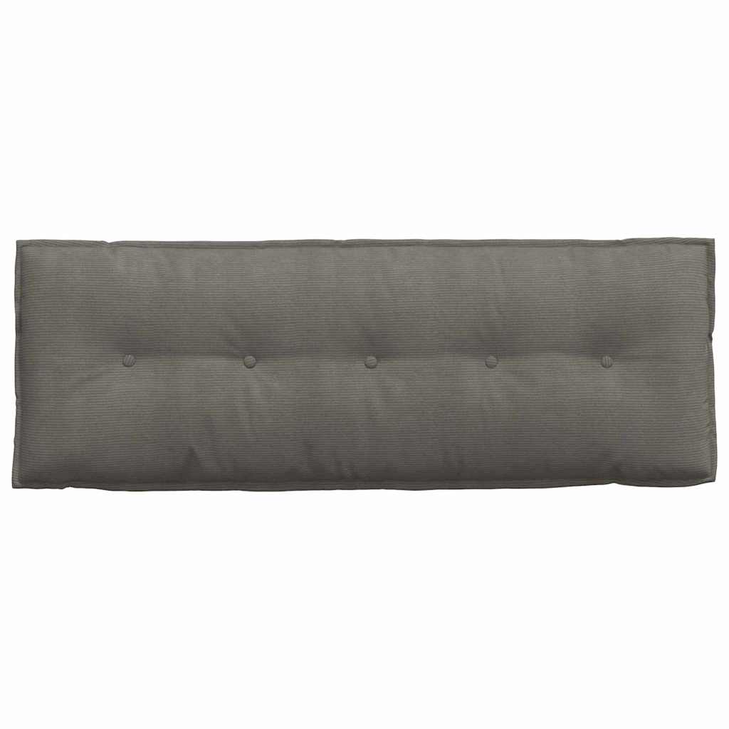 Rücken Kissen Hellgrau 140 x 50 cm Cordstoff