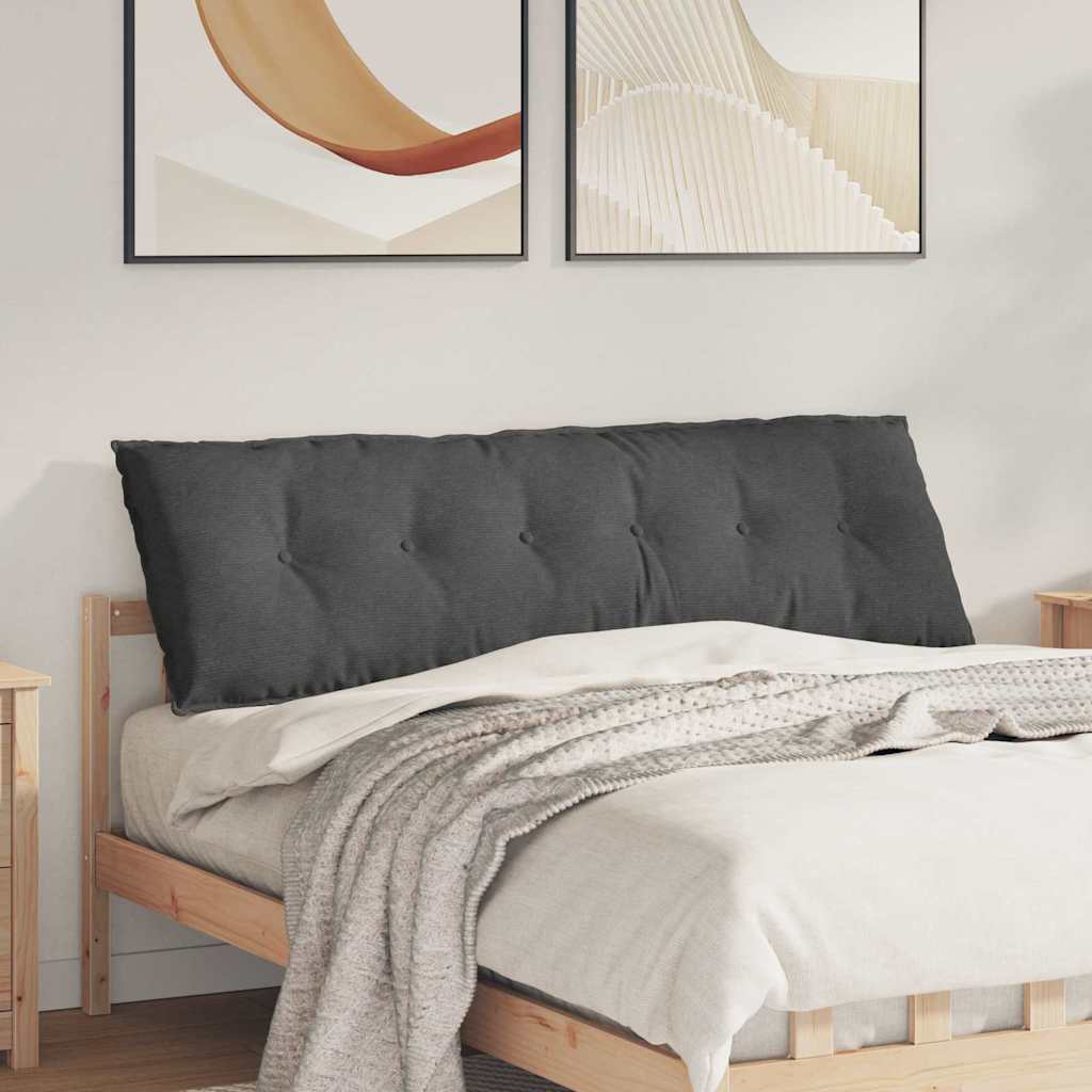 Rücken Kissen Dunkelgrau 160 x 50 cm Cordstoff