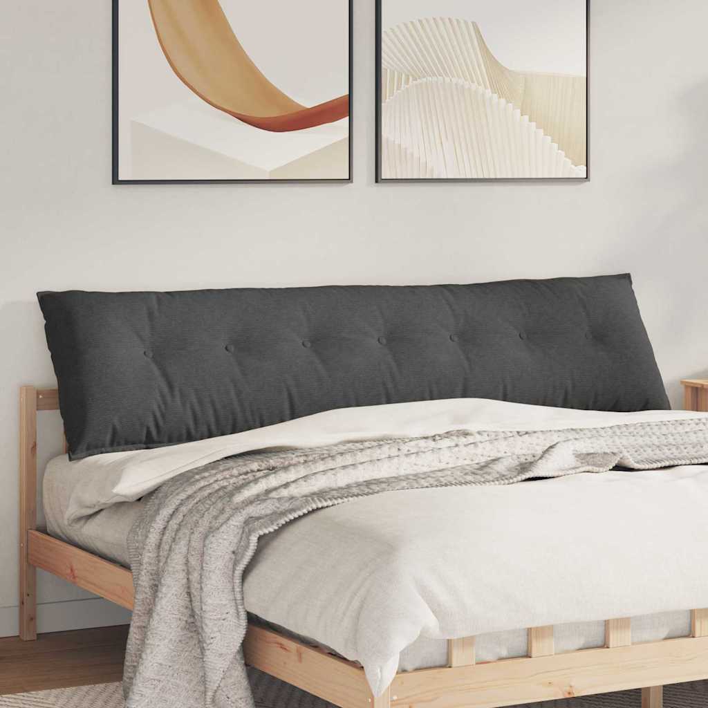 Rücken Kissen Dunkelgrau 200 x 50 cm Cordstoff