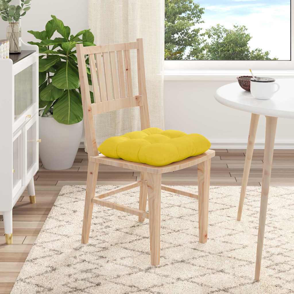 Sitzkissen 4 stk. Stoff Helles Gelb 40 x 40 x 12 cm