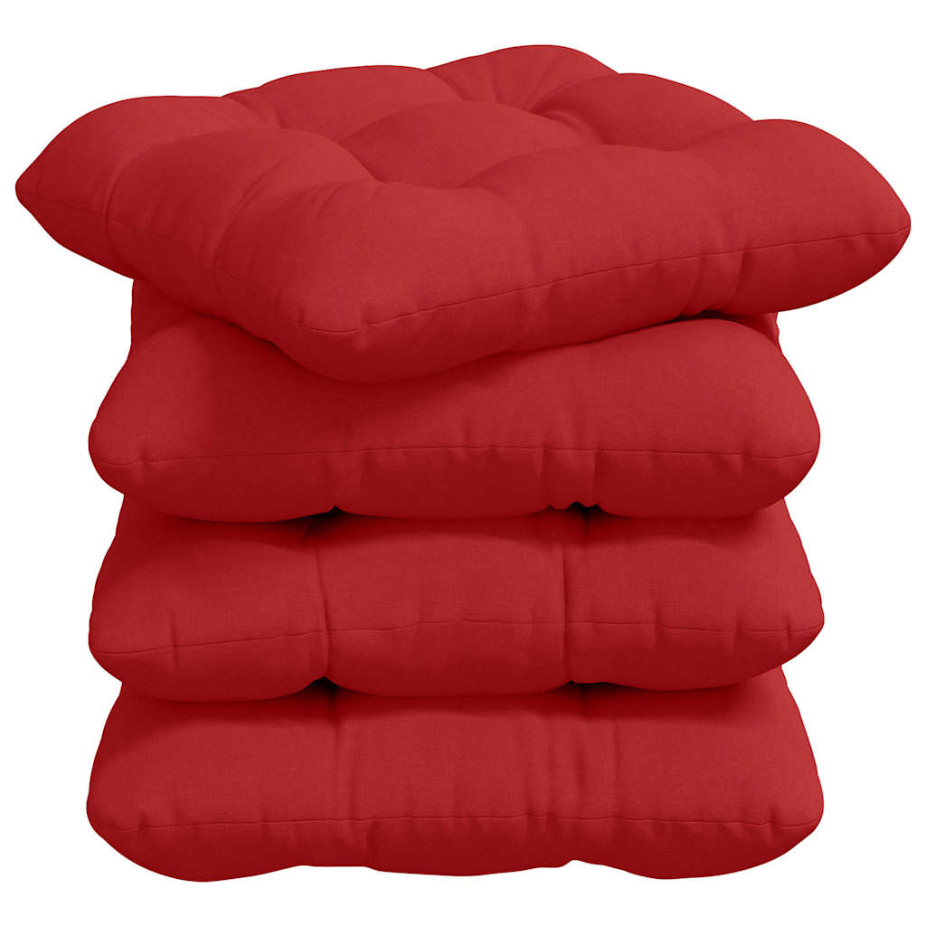 Sitzkissen 4 stk. Stoff Rot 40 x 40 x 12 cm