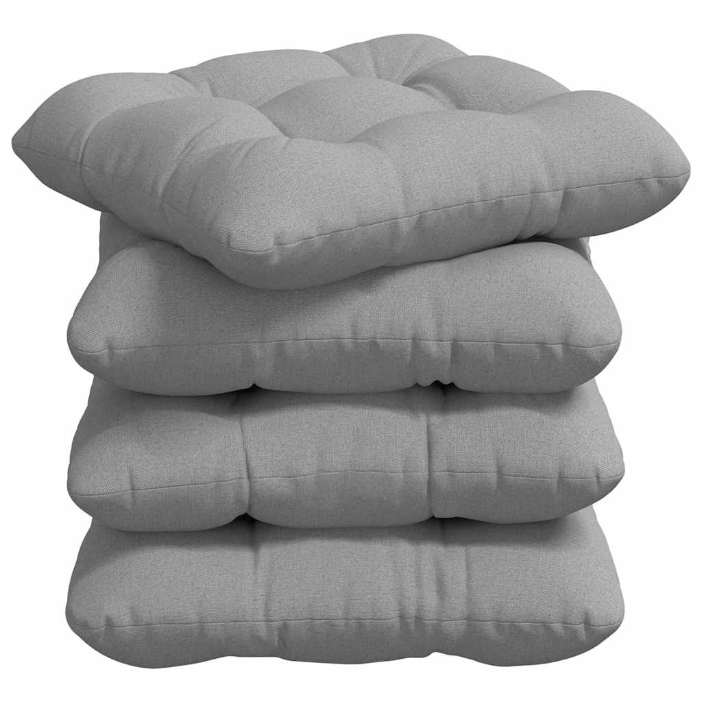 Sitzkissen 4 stk. Stoff Wolkengrau 40 x 40 x 12 cm