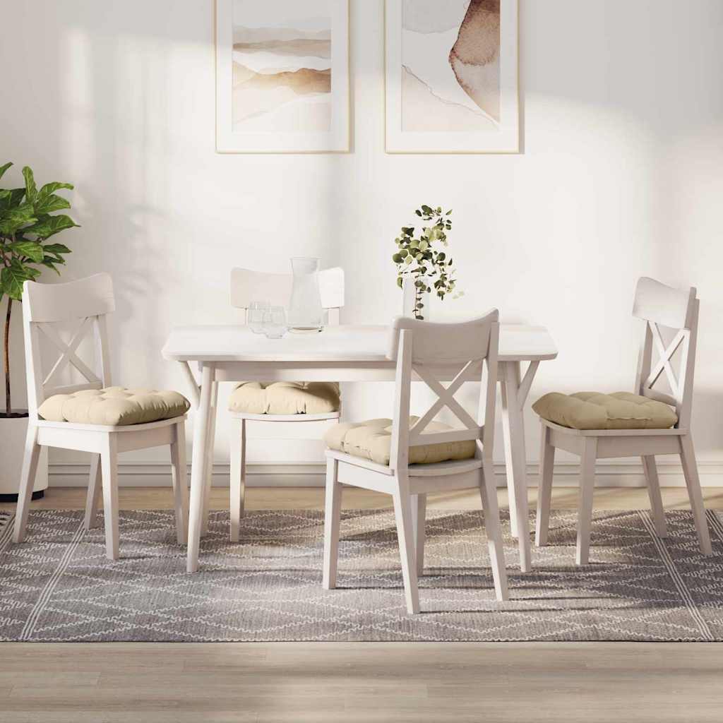 Sitzkissen 4 stk. Mikrofaserstoff Creme 40 x 40 cm
