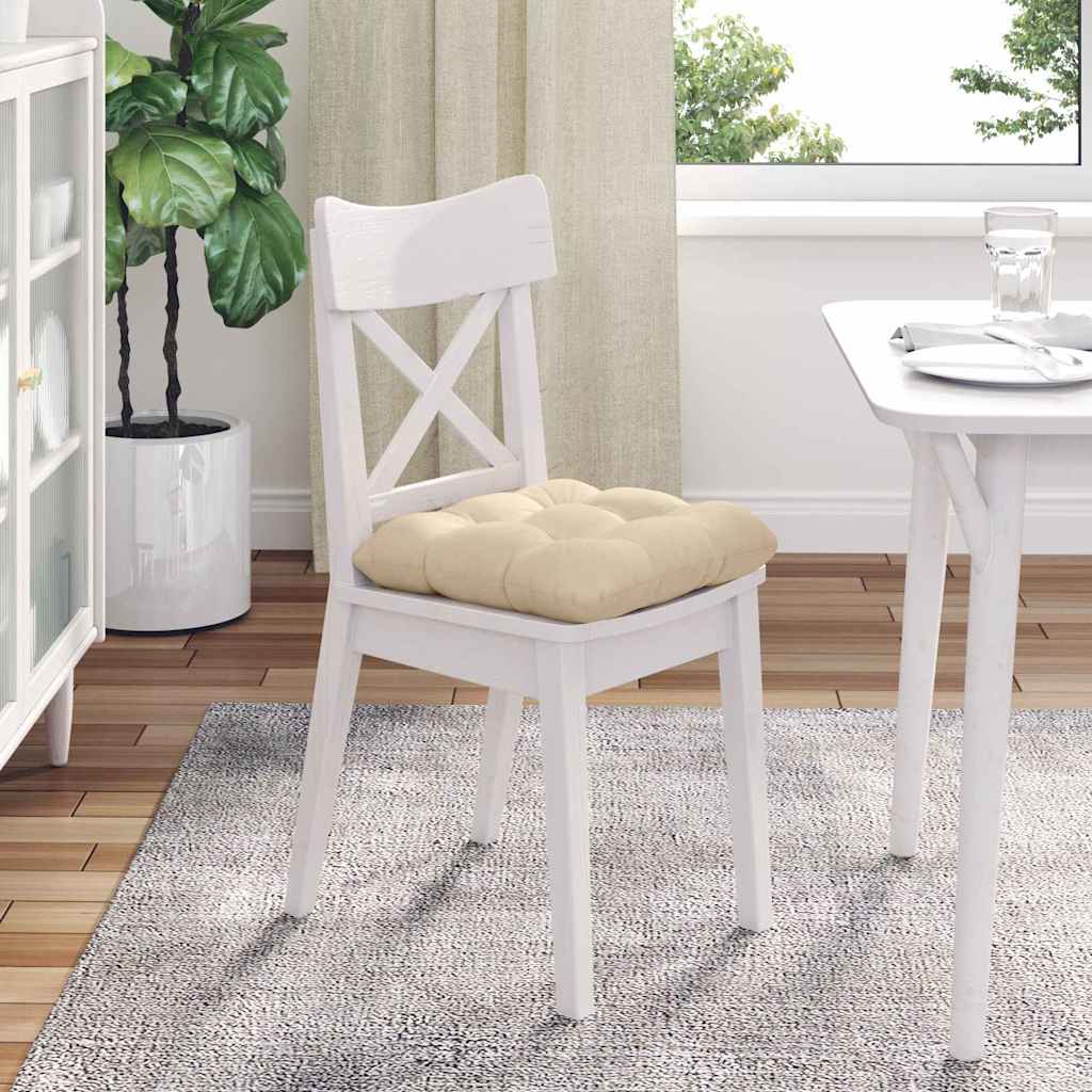 Sitzkissen 4 stk. Mikrofaserstoff Creme 40 x 40 cm
