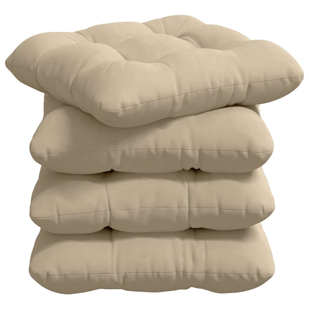 Sitzkissen 4 stk. Mikrofaserstoff Creme 40 x 40 cm