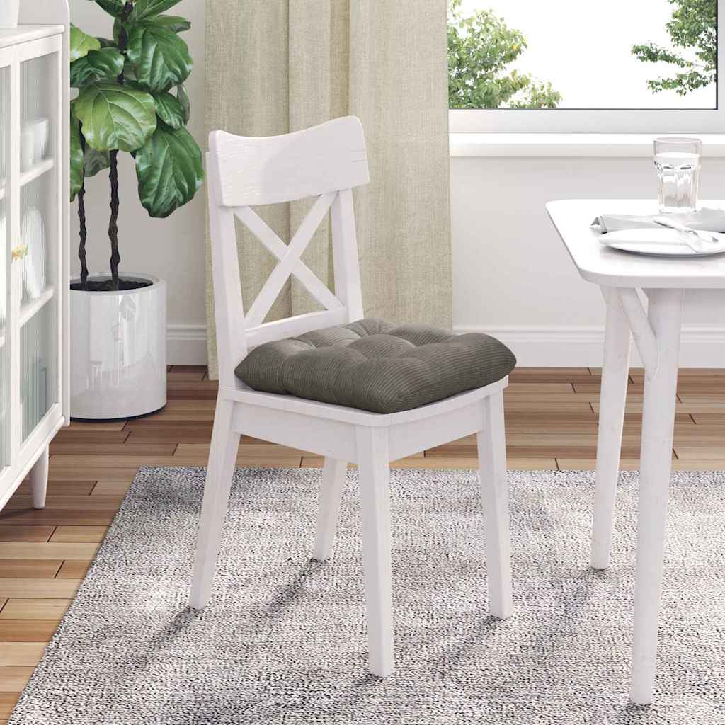 Sitzkissen 4 stk. Cordstoff Hellgrau 45 x 45 cm