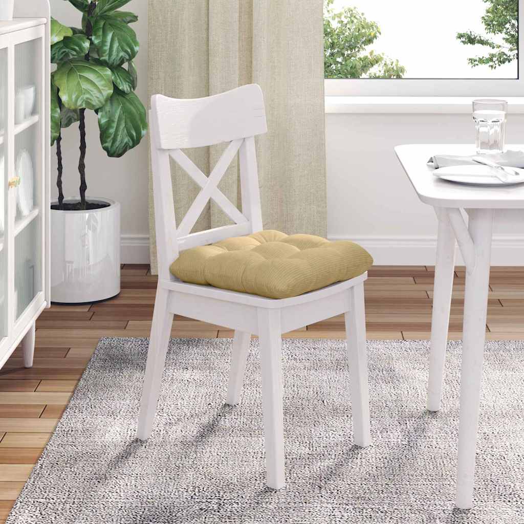 Sitzkissen 4 stk. Cordstoff Grau-Grün 45 x 45 cm