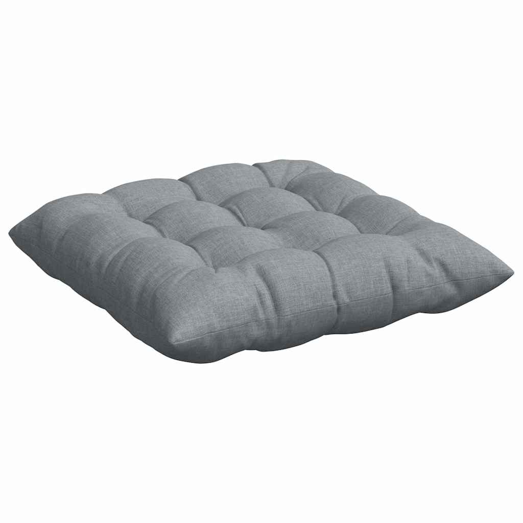Sitzkissen 4 stk. Stoff Hellgrau 40 x 40 x 6 cm