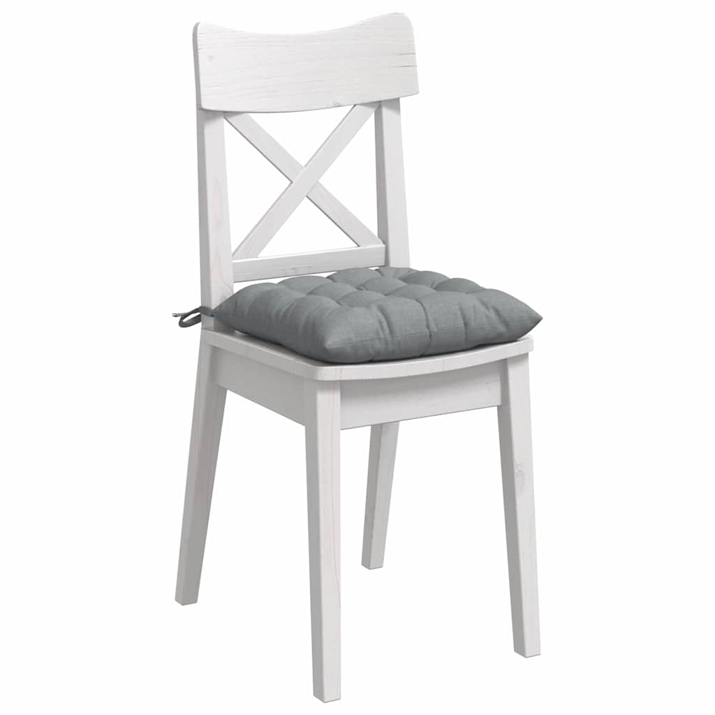 Sitzkissen 4 stk. Stoff Hellgrau 40 x 40 x 6 cm