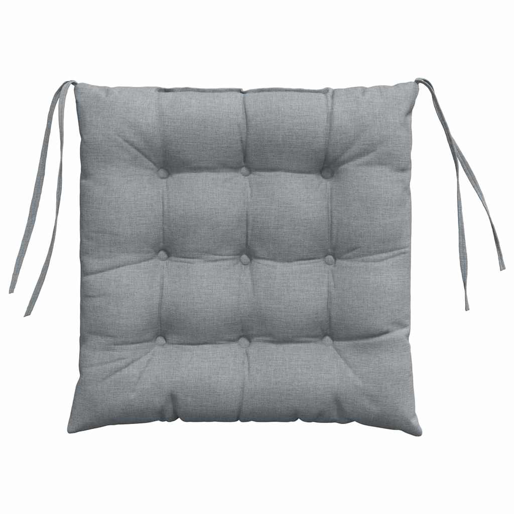 Sitzkissen 4 stk. Stoff Hellgrau 40 x 40 x 6 cm