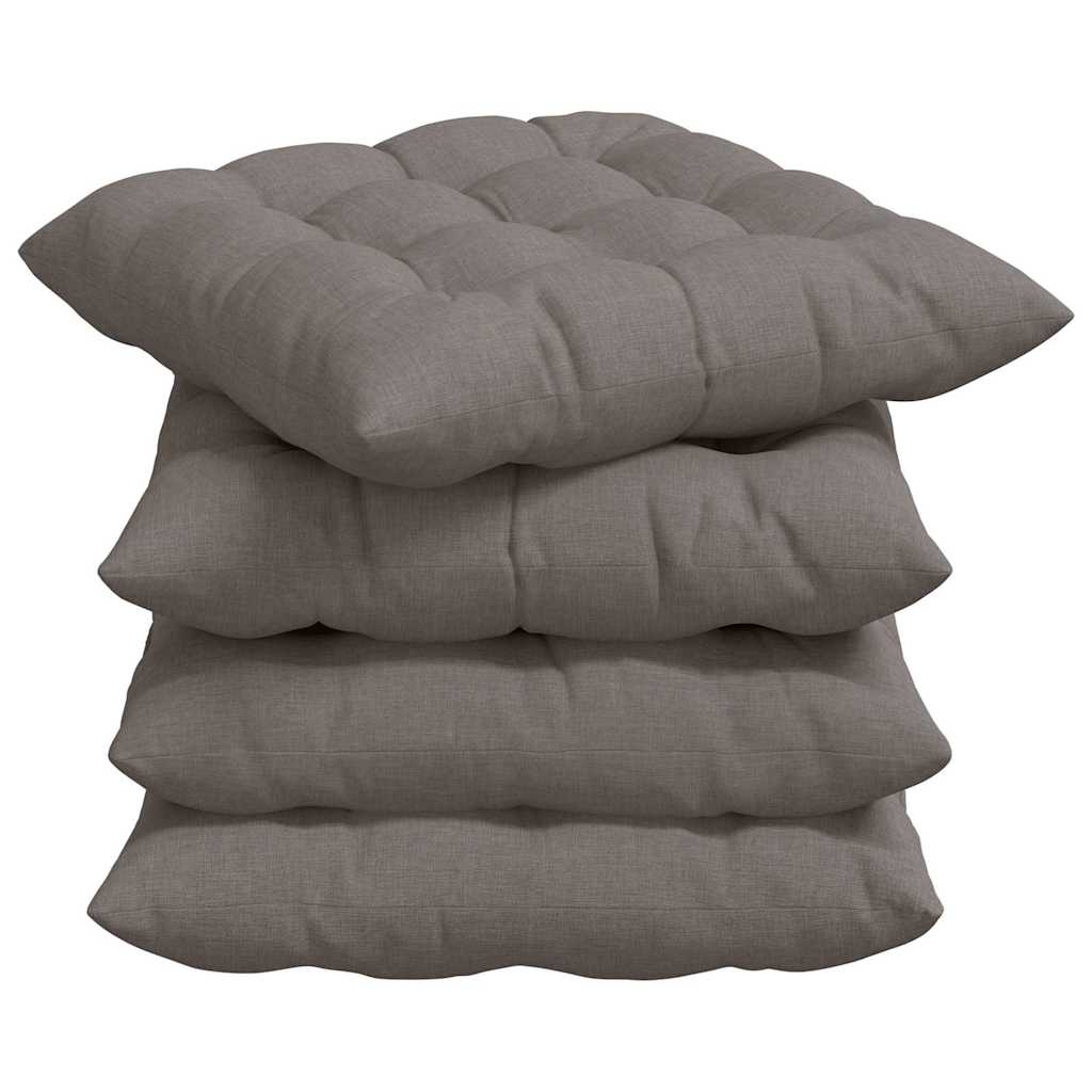 Sitzkissen 4 stk. Stoff Taupe 40 x 40 x 6 cm