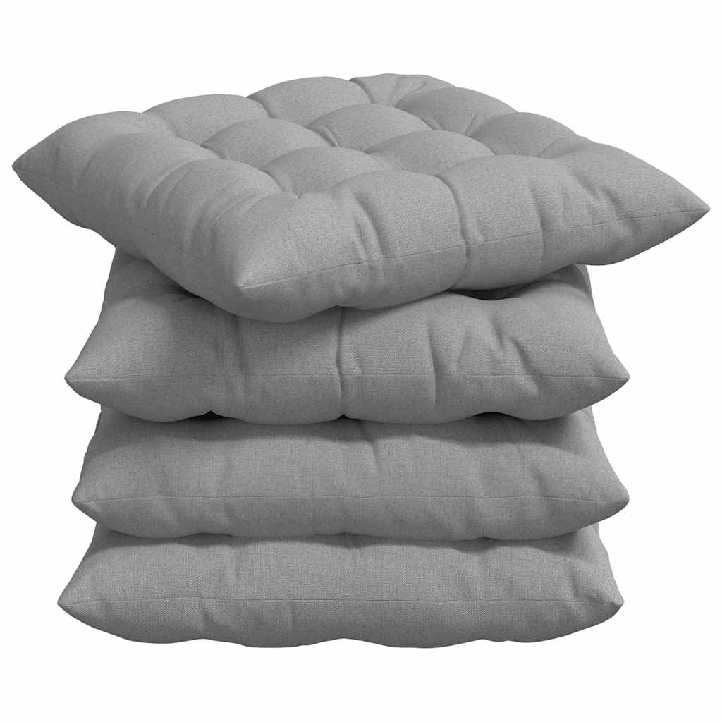 Sitzkissen 4 stk. Stoff Wolkengrau 40 x 40 x 6 cm