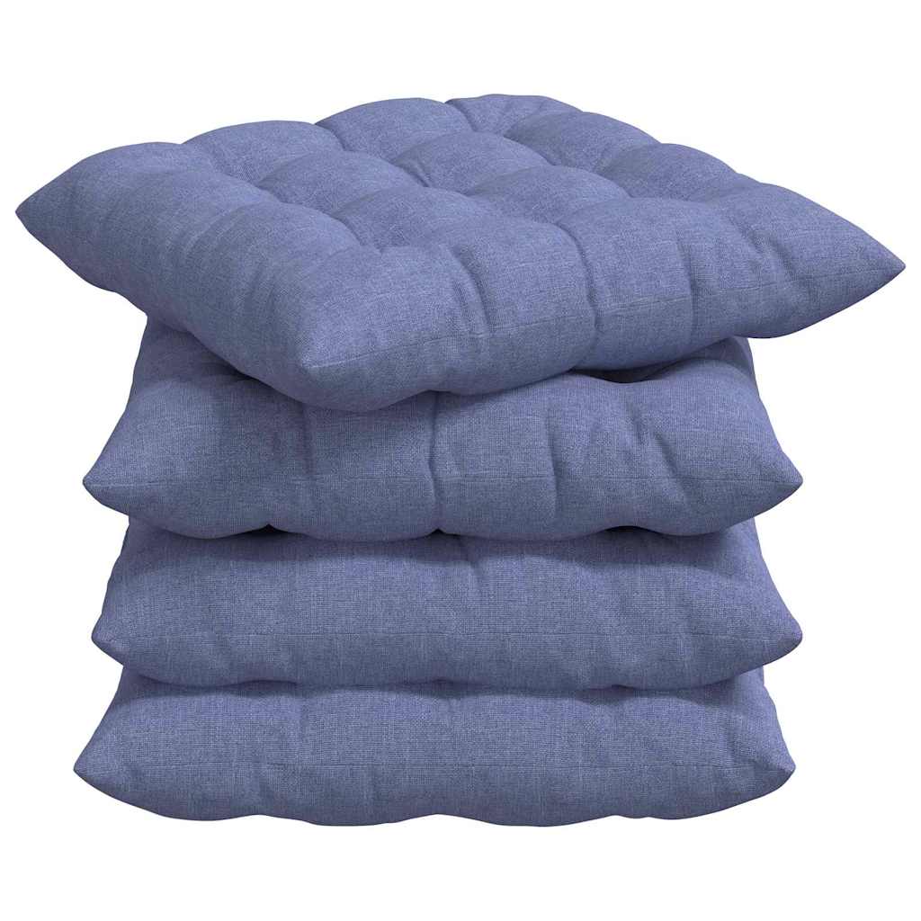 Sitzkissen 4 stk. Stoff Jeans blau 40 x 40 x 6 cm