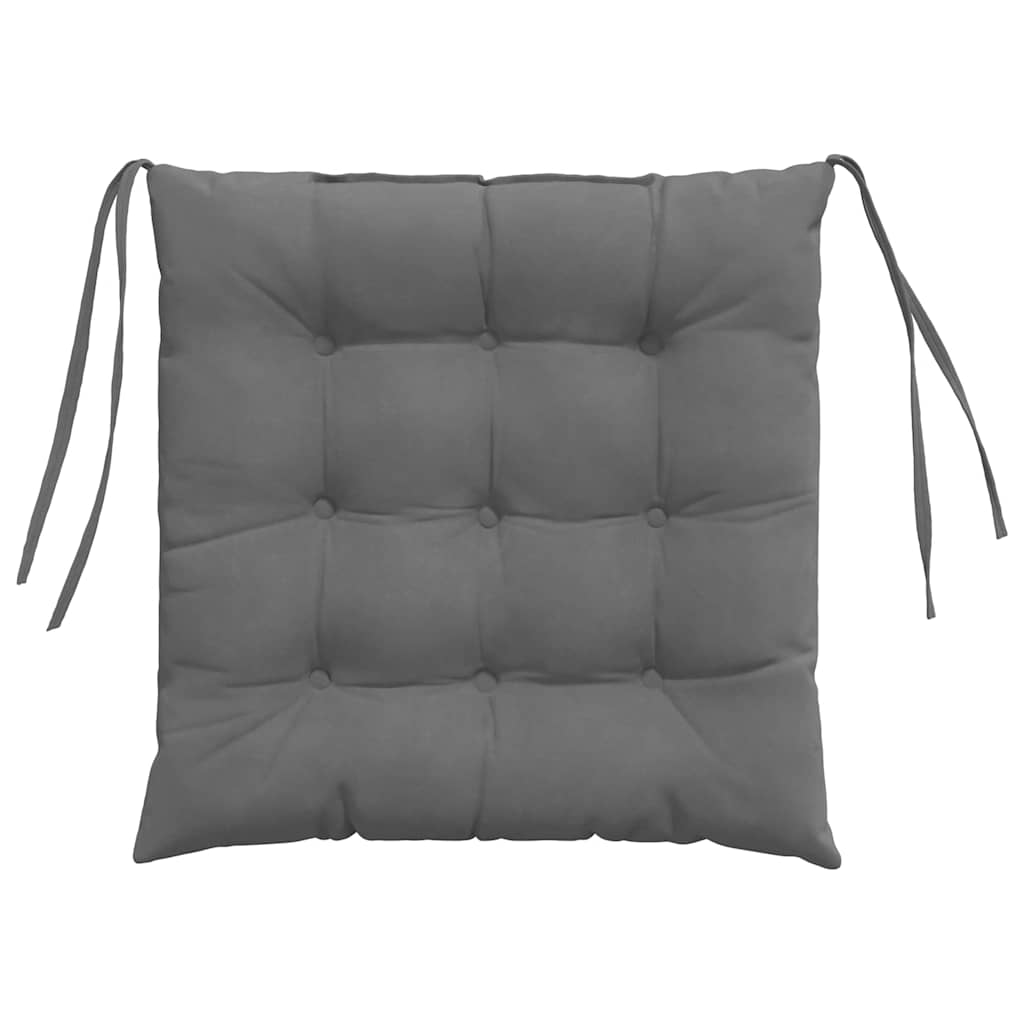 Sitzkissen 4 stk. Mikrofaser Dunkelgrau 40 x 40 x 6 cm