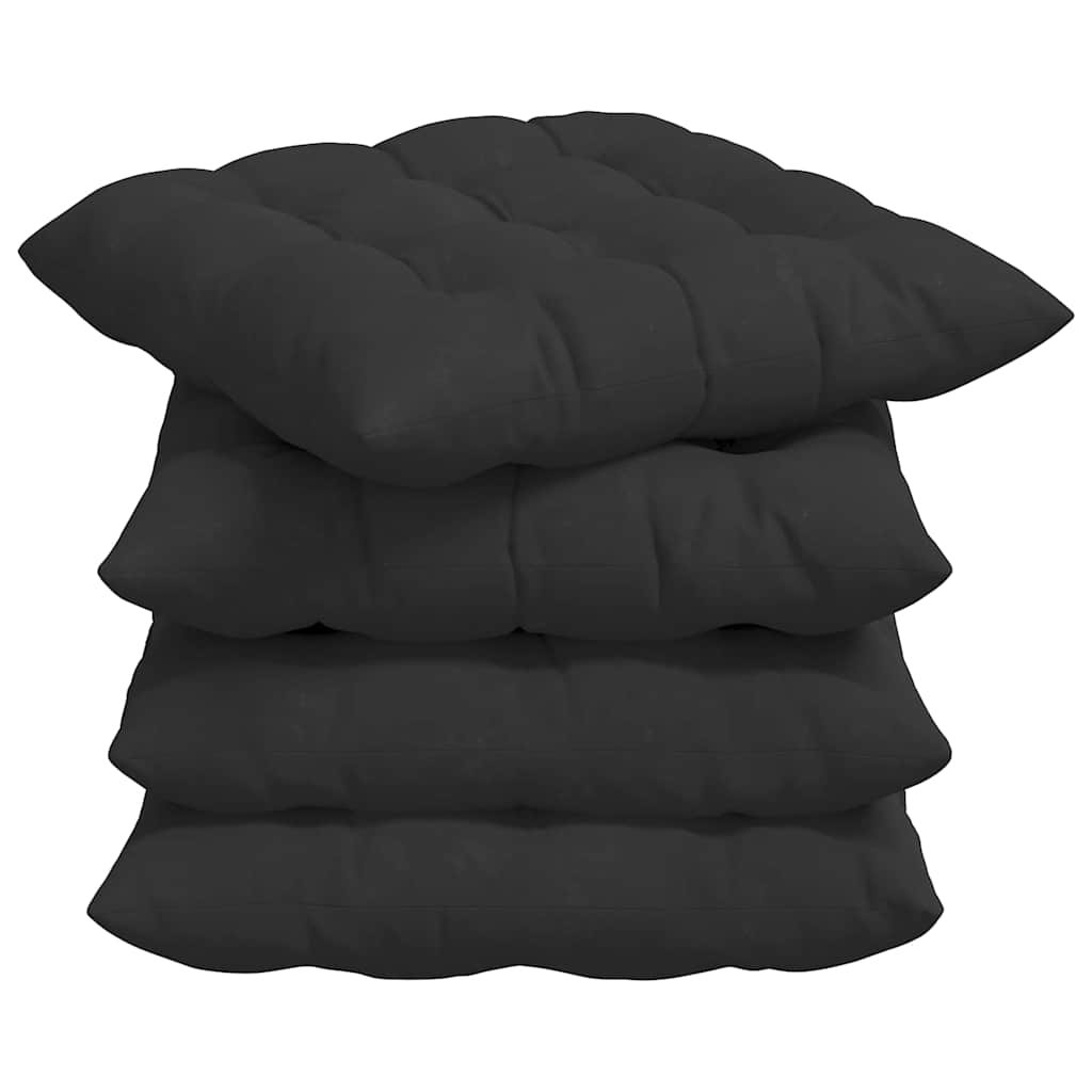 Sitzkissen 4 stk. Mikrofaser Schwarz 40 x 40 x 6 cm